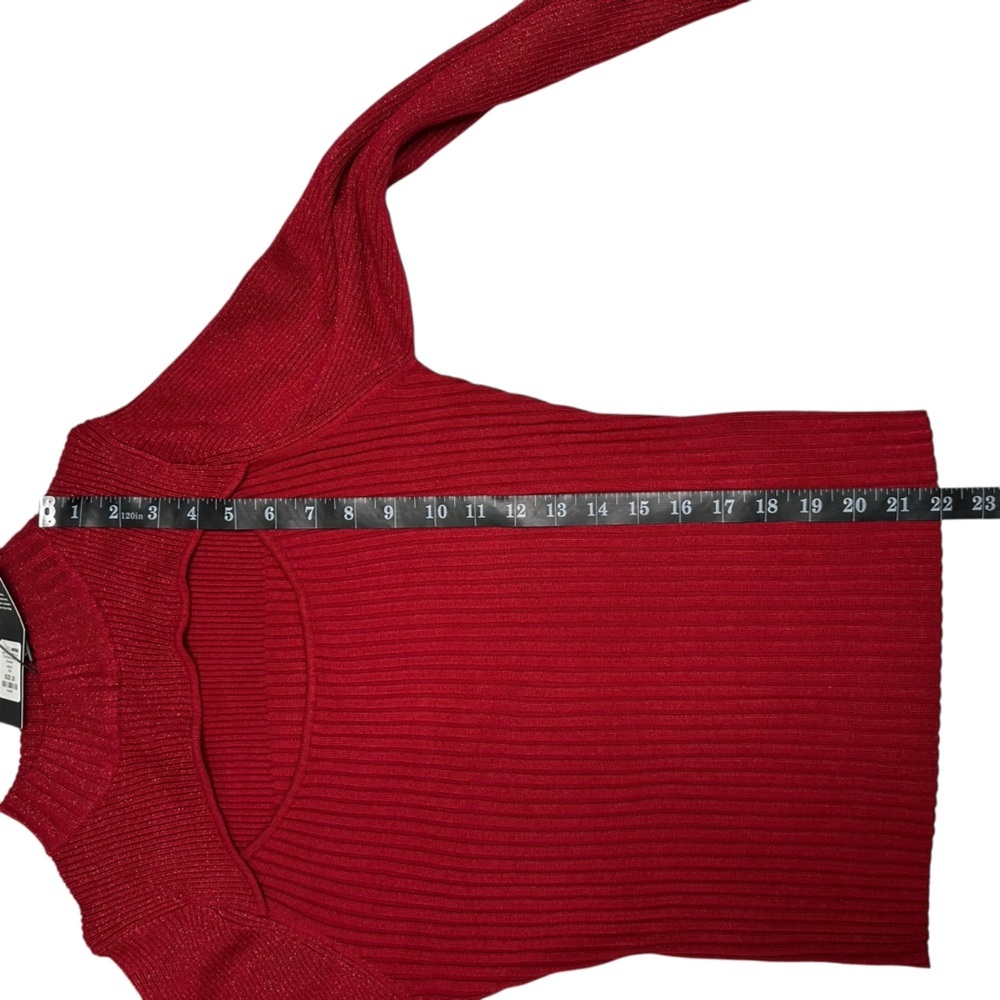 Fashion Nova Red Just A Glimmer Cut Out Sweater Size 2X NWT - Picture 3 of 9